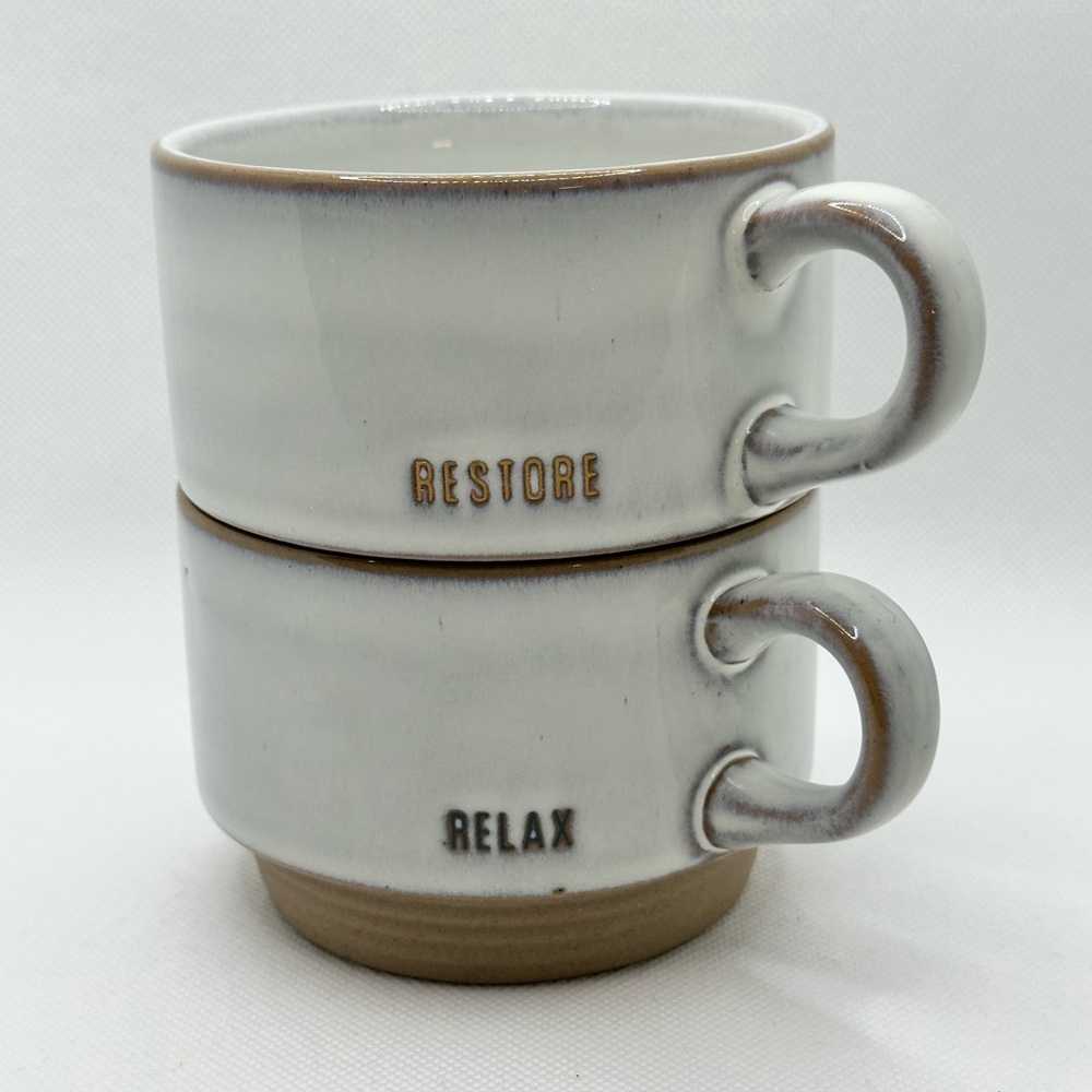Restore & Relax 10oz Stackable Stoneware Mug Set - Hearth & Hand with Magnolia
